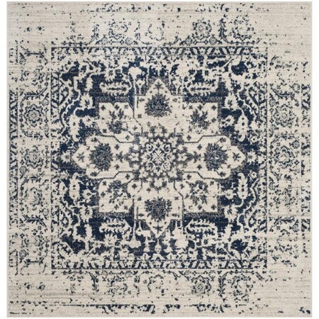 Safavieh 11 x 11 ft. Madison 603D Power Loomed Square Area Rug Cream & Navy MAD603D-11SQ